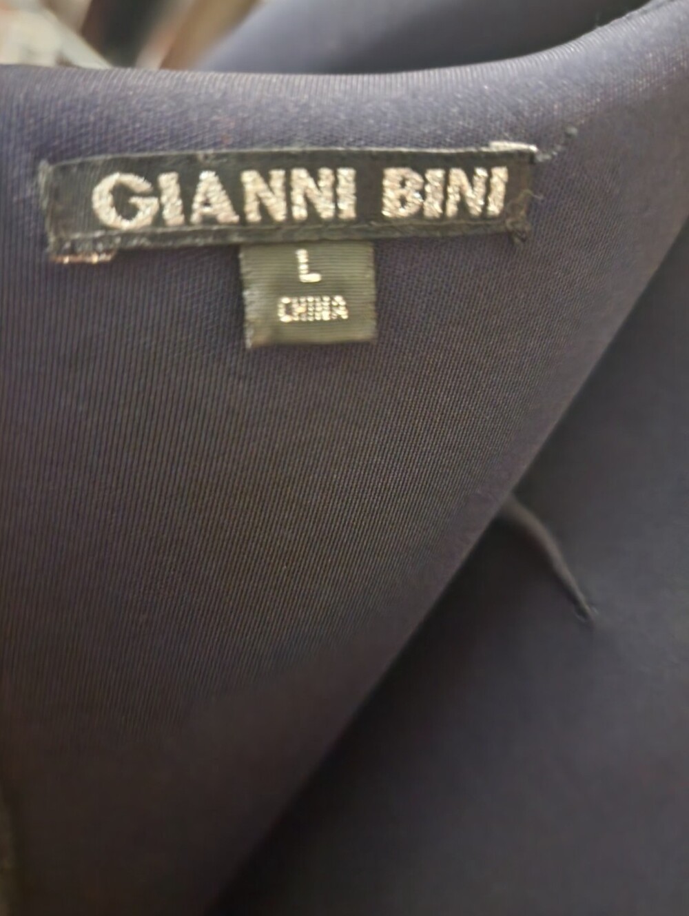 Gianni Bini, Lori Navy Off Shoulder Women's Dress, Size Large - Picture 6 of 8